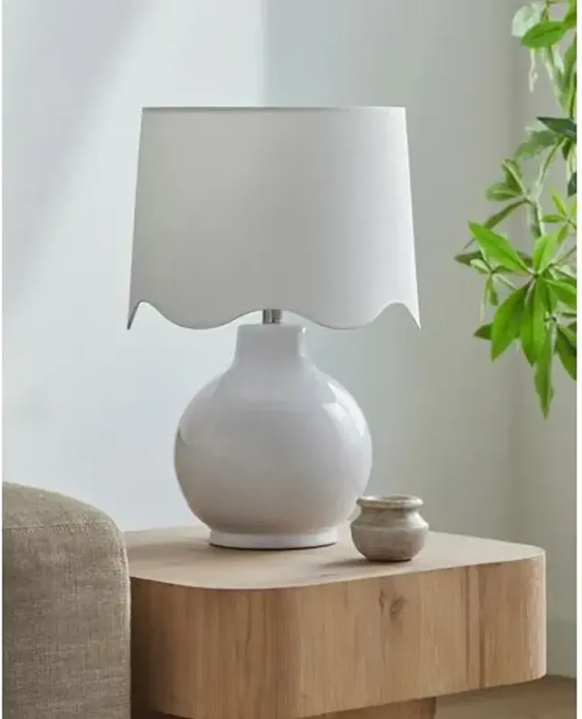 Joy Scallop Shade Table Lamp - White