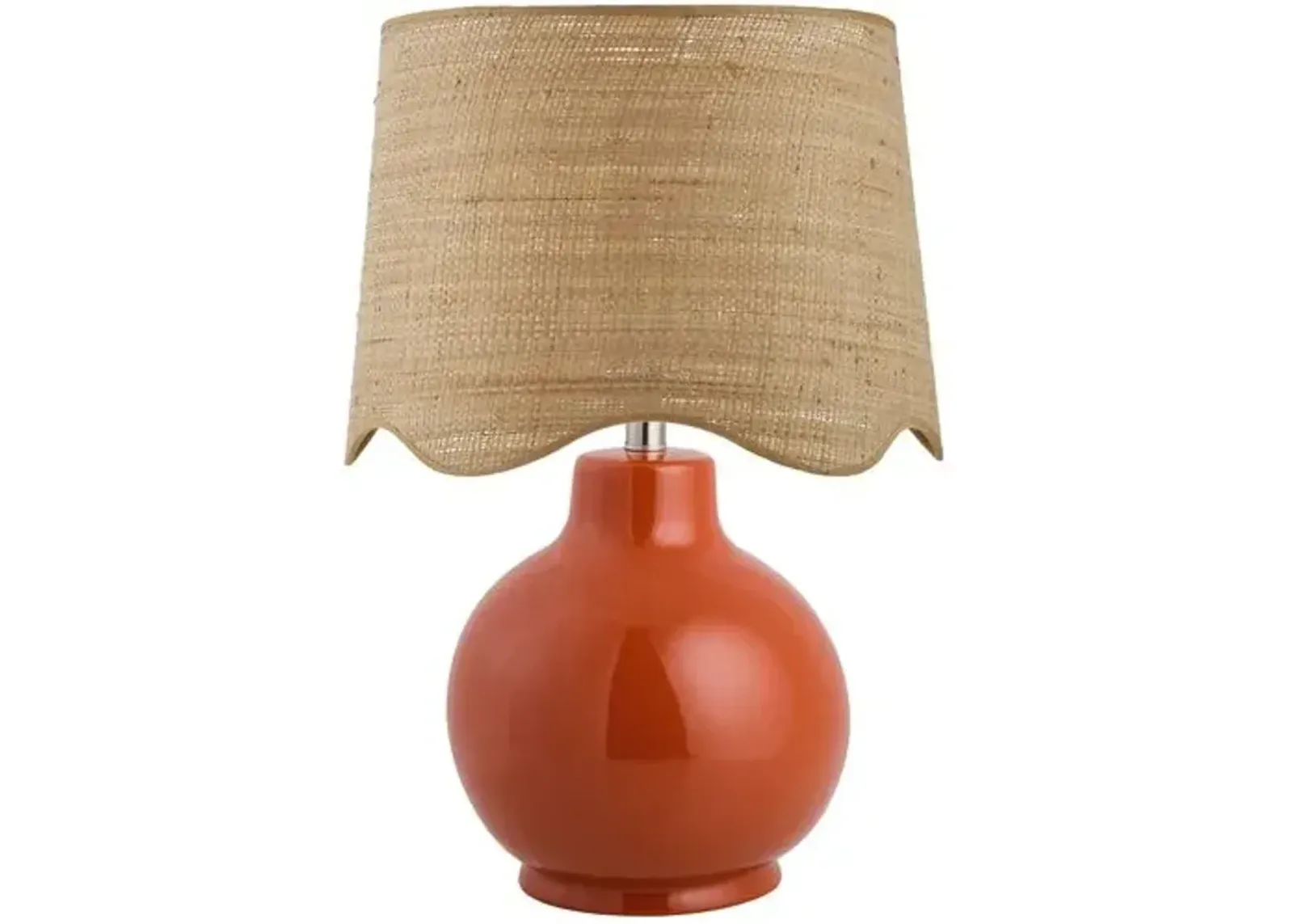 Joy Scallop Shade Table Lamp - Red