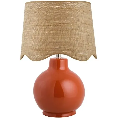 Joy Scallop Shade Table Lamp - Red