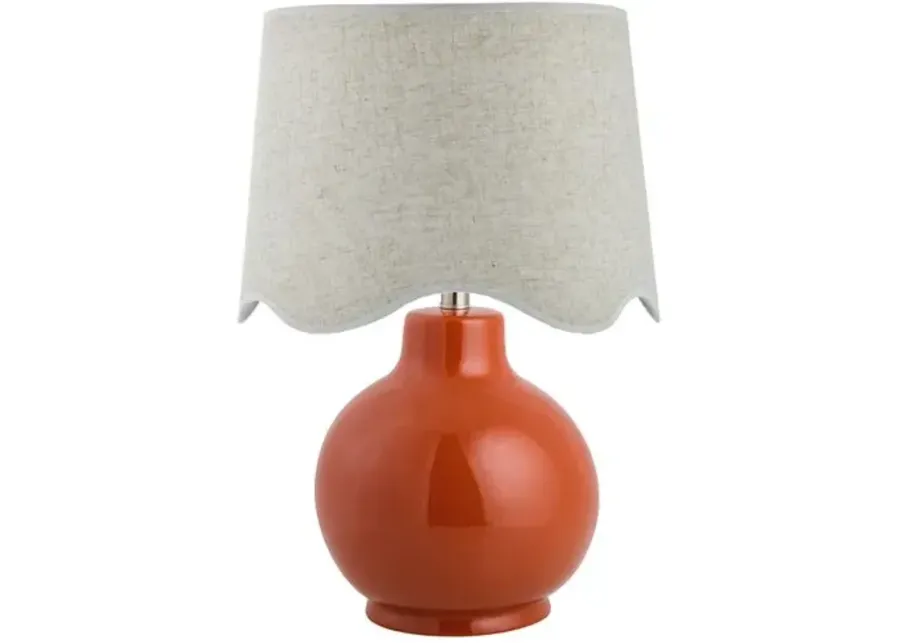 Joy Scallop Shade Table Lamp - Red