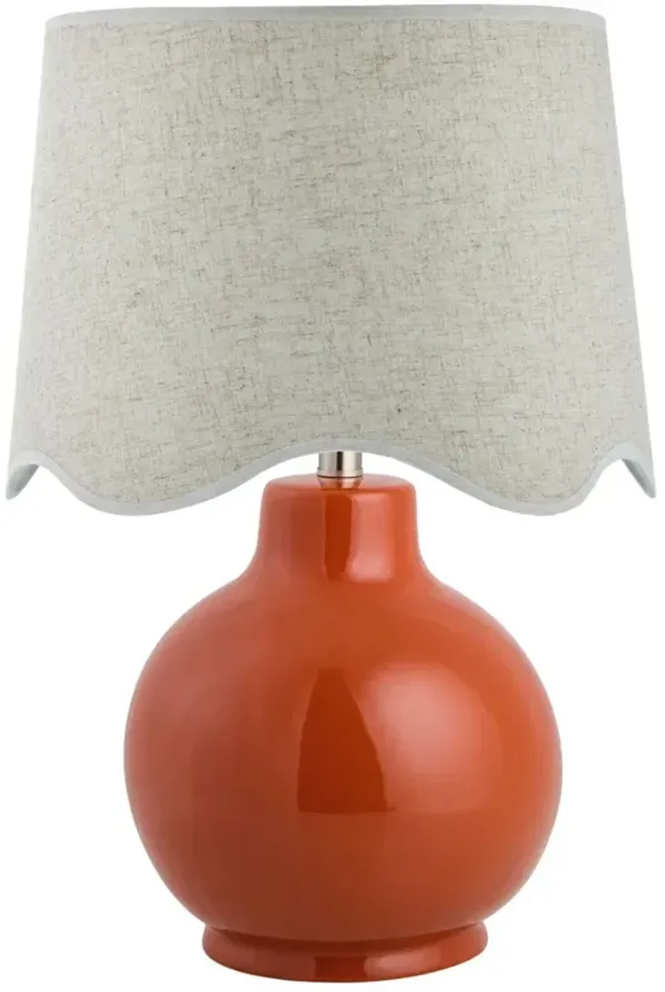 Joy Scallop Shade Table Lamp - Red