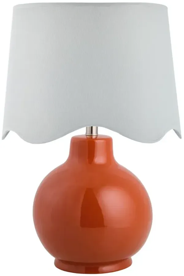 Joy Scallop Shade Table Lamp - Red