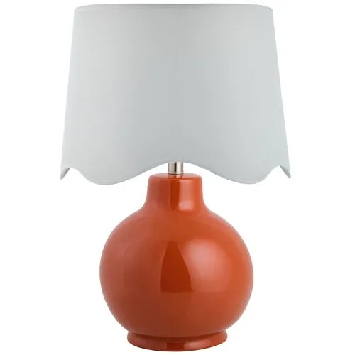 Joy Scallop Shade Table Lamp - Red