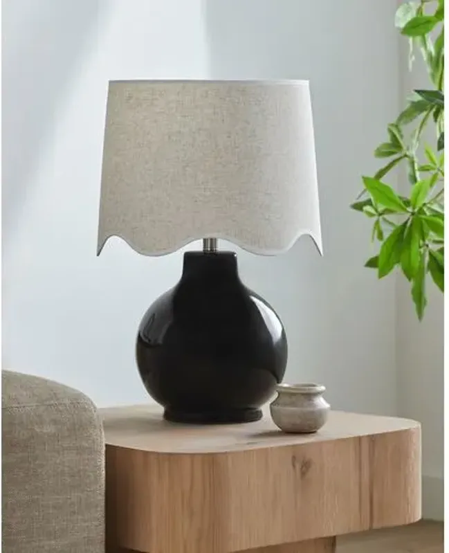 Joy Scallop Shade Table Lamp - Black