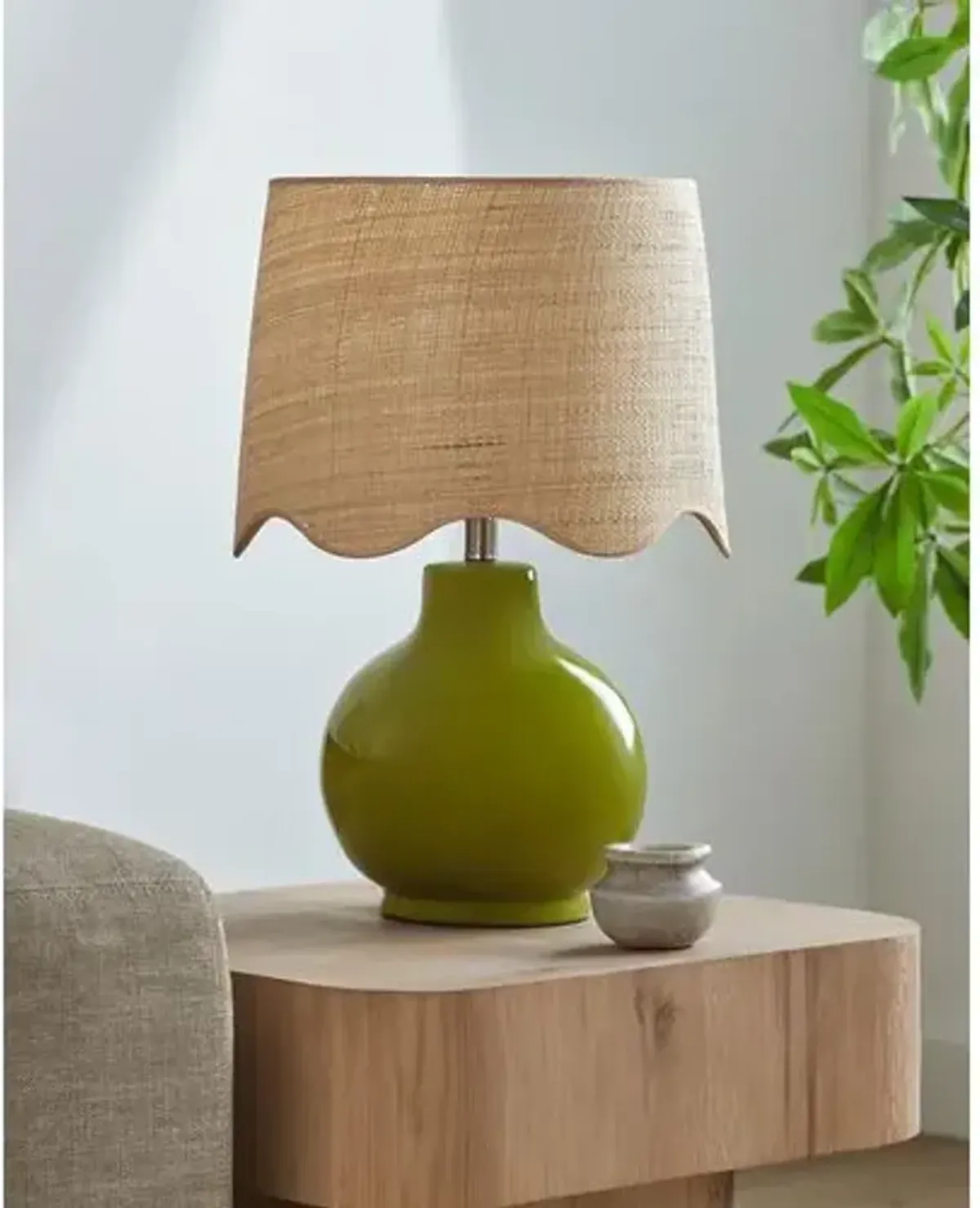 Joy Scallop Shade Table Lamp - Green