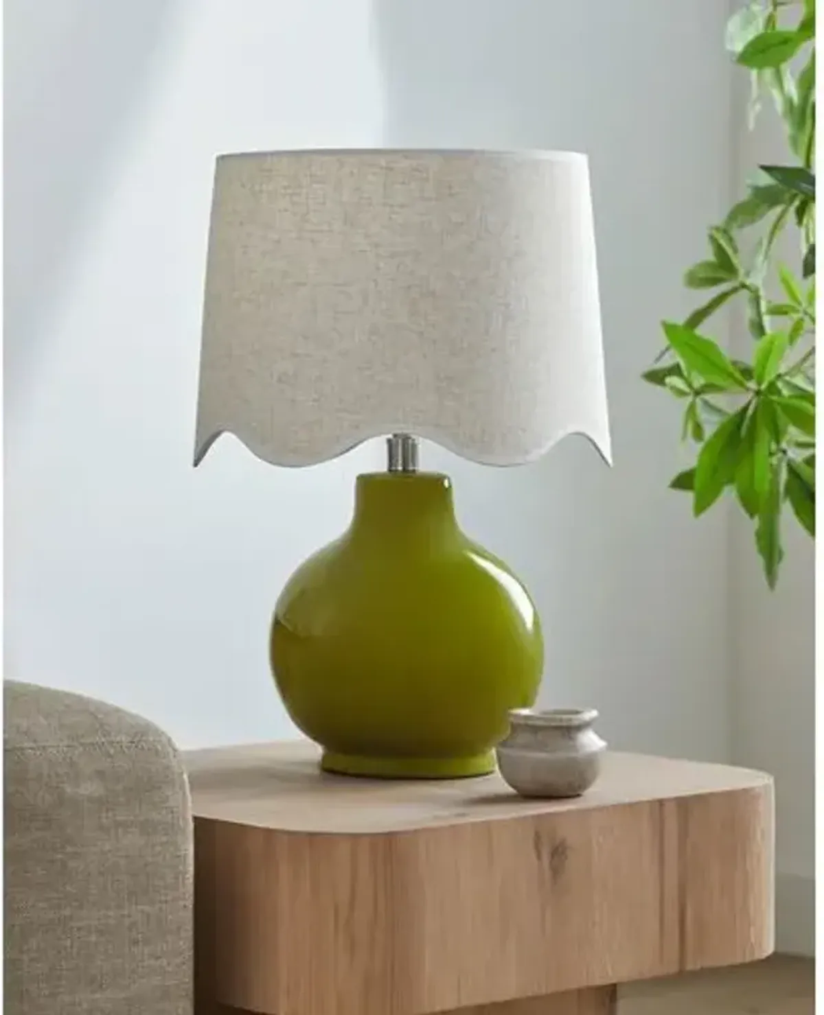 Joy Scallop Shade Table Lamp - Green