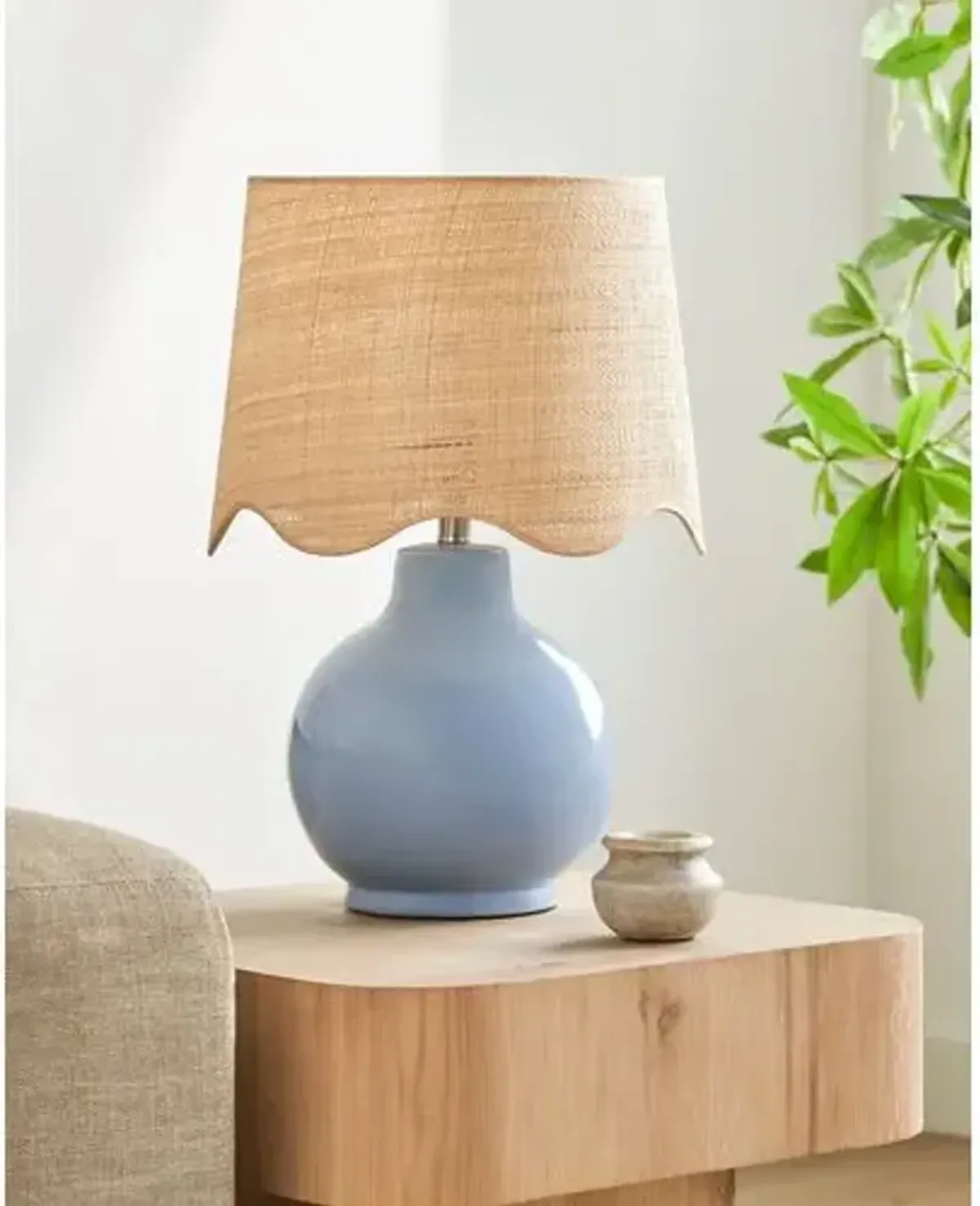 Joy Scallop Shade Table Lamp - Blue