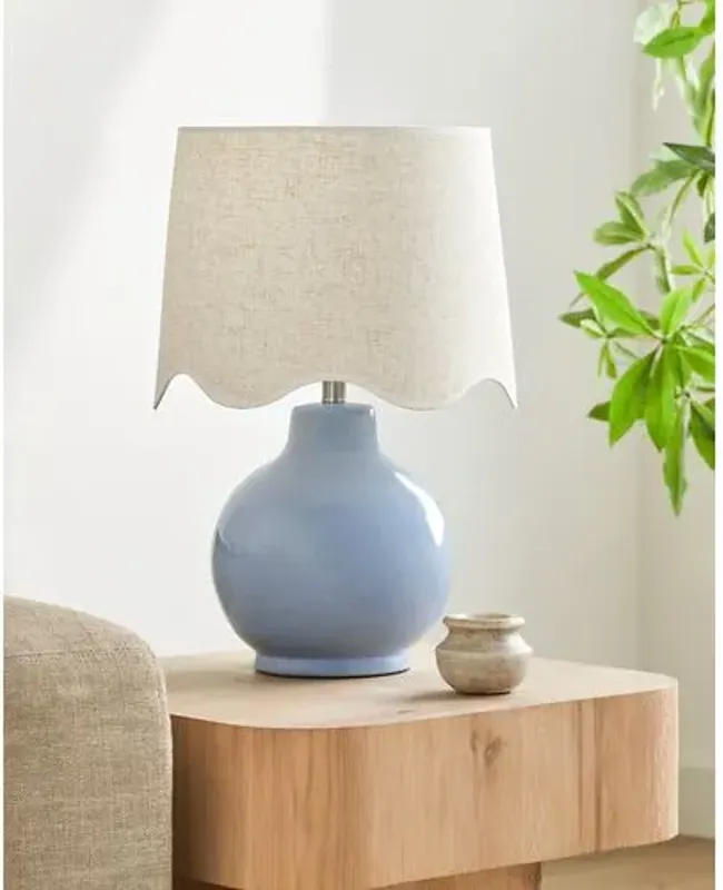 Joy Scallop Shade Table Lamp - Blue