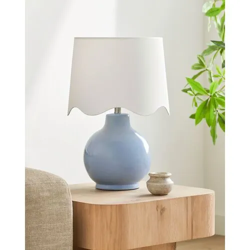 Joy Scallop Shade Table Lamp - Blue