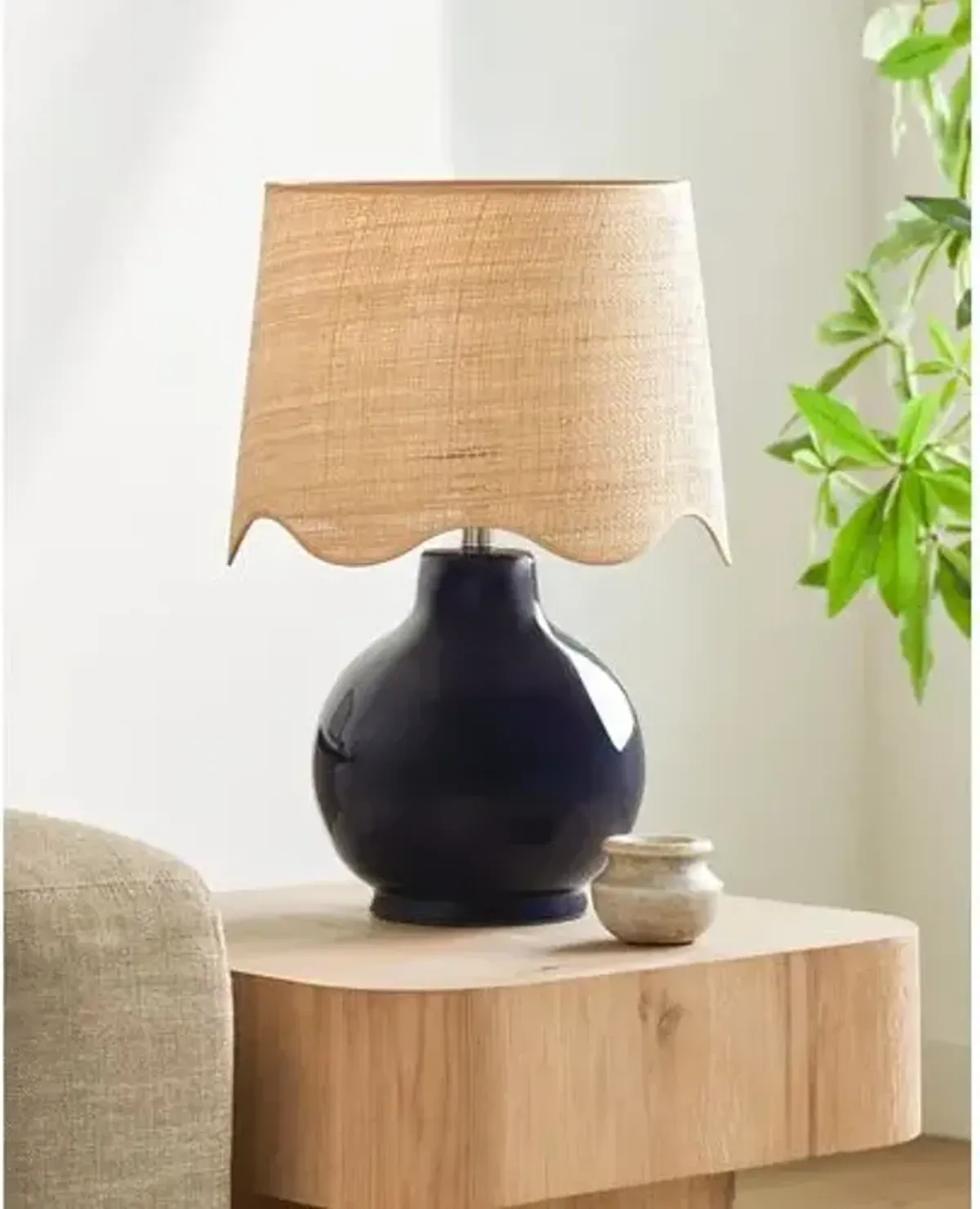 Joy Scallop Shade Table Lamp - Blue