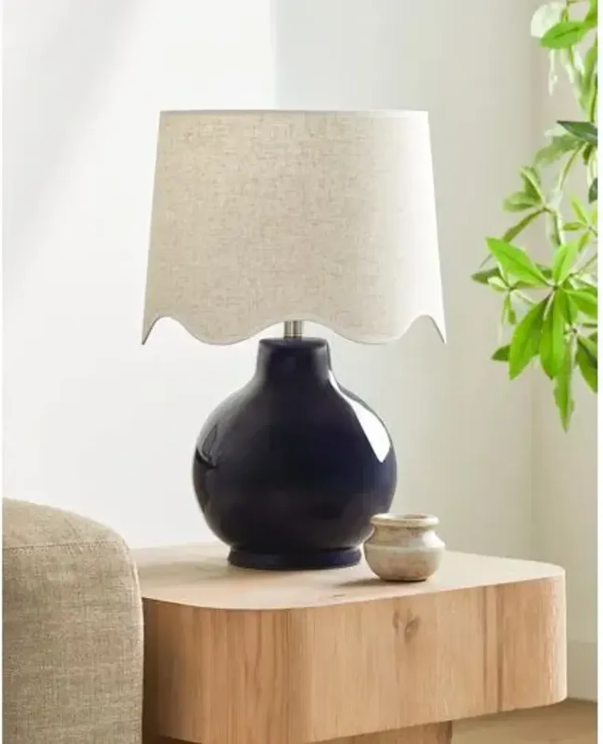 Joy Scallop Shade Table Lamp - Blue