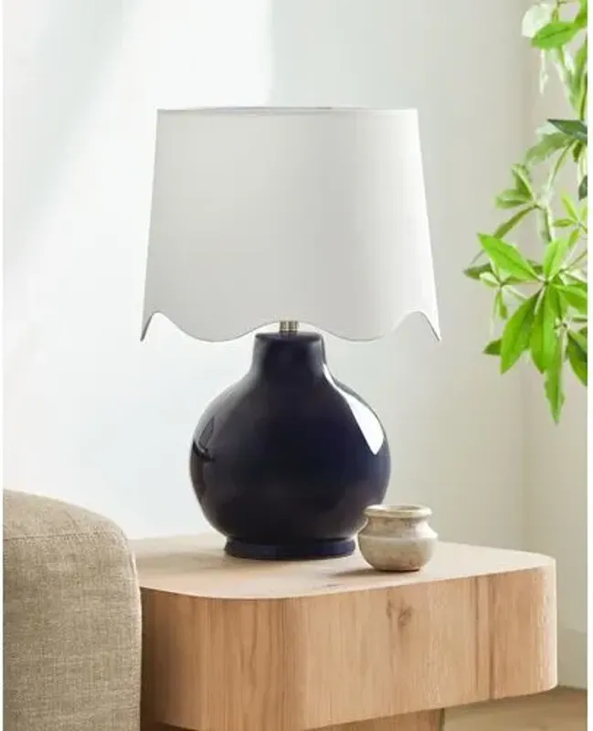 Joy Scallop Shade Table Lamp - Blue