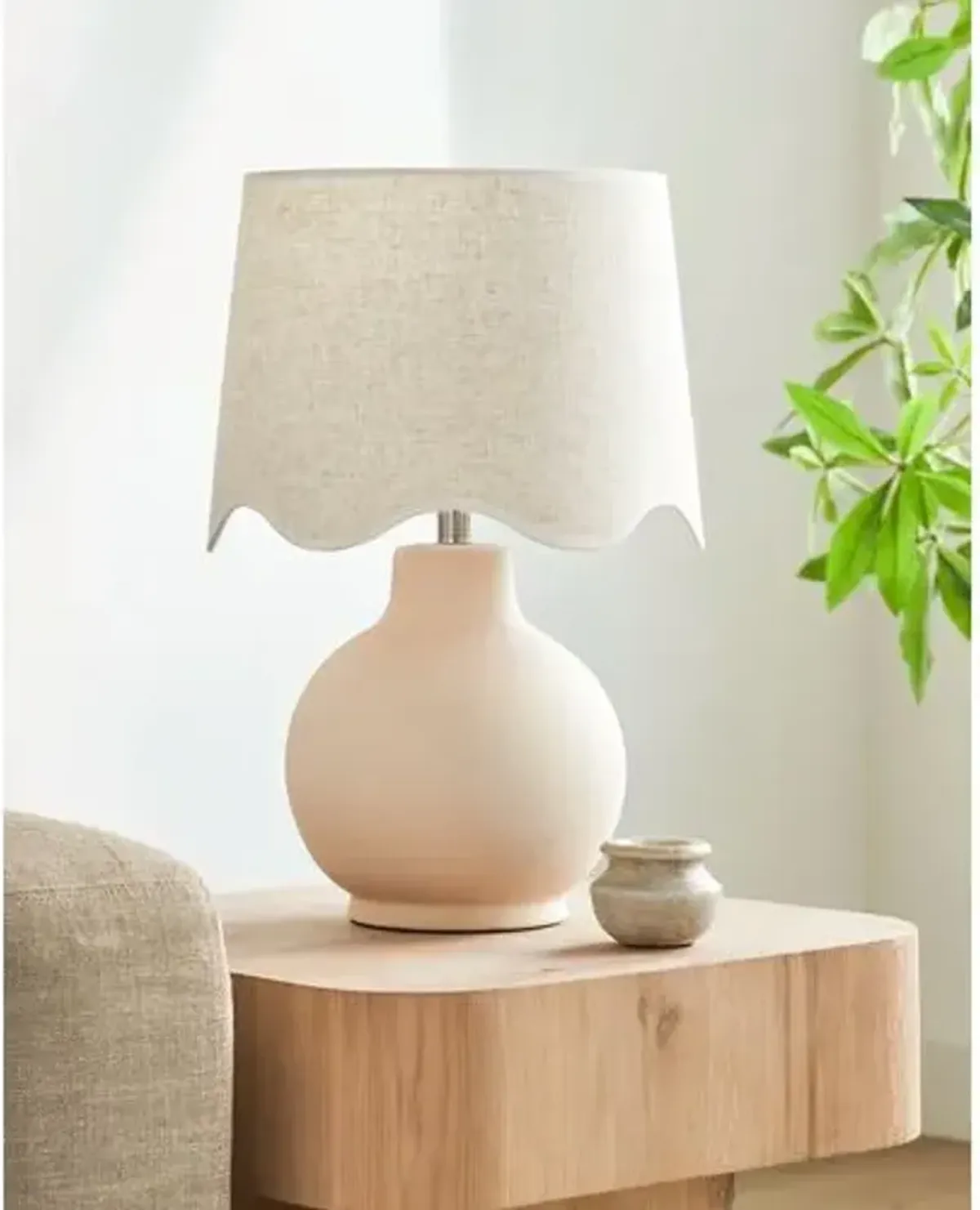 Joy Scallop Shade Table Lamp - White