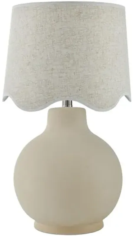 Joy Scallop Shade Table Lamp - White