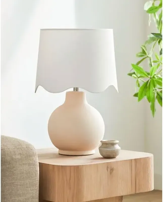 Joy Scallop Shade Table Lamp - White