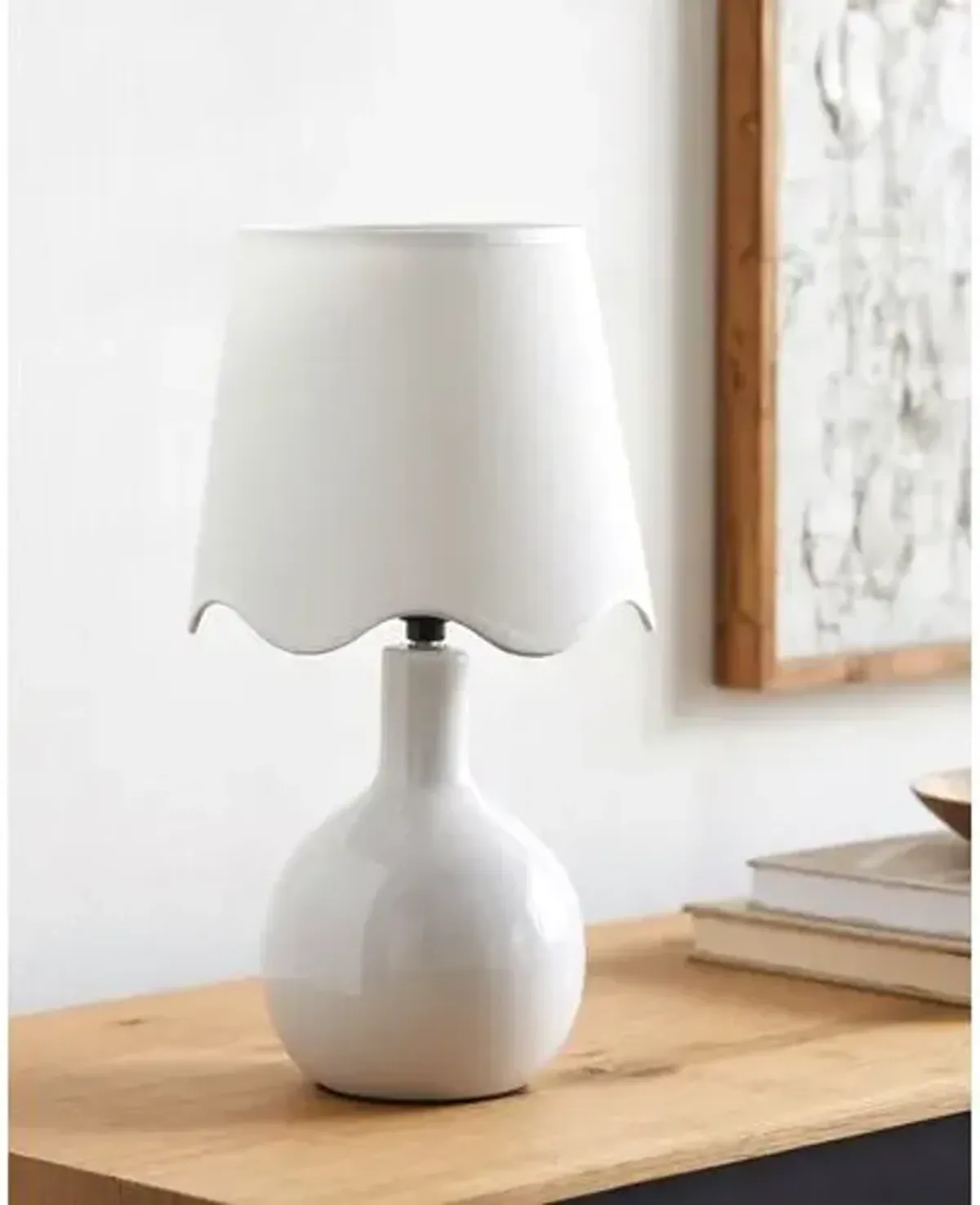 Noa Scallop Shade Table Lamp - White