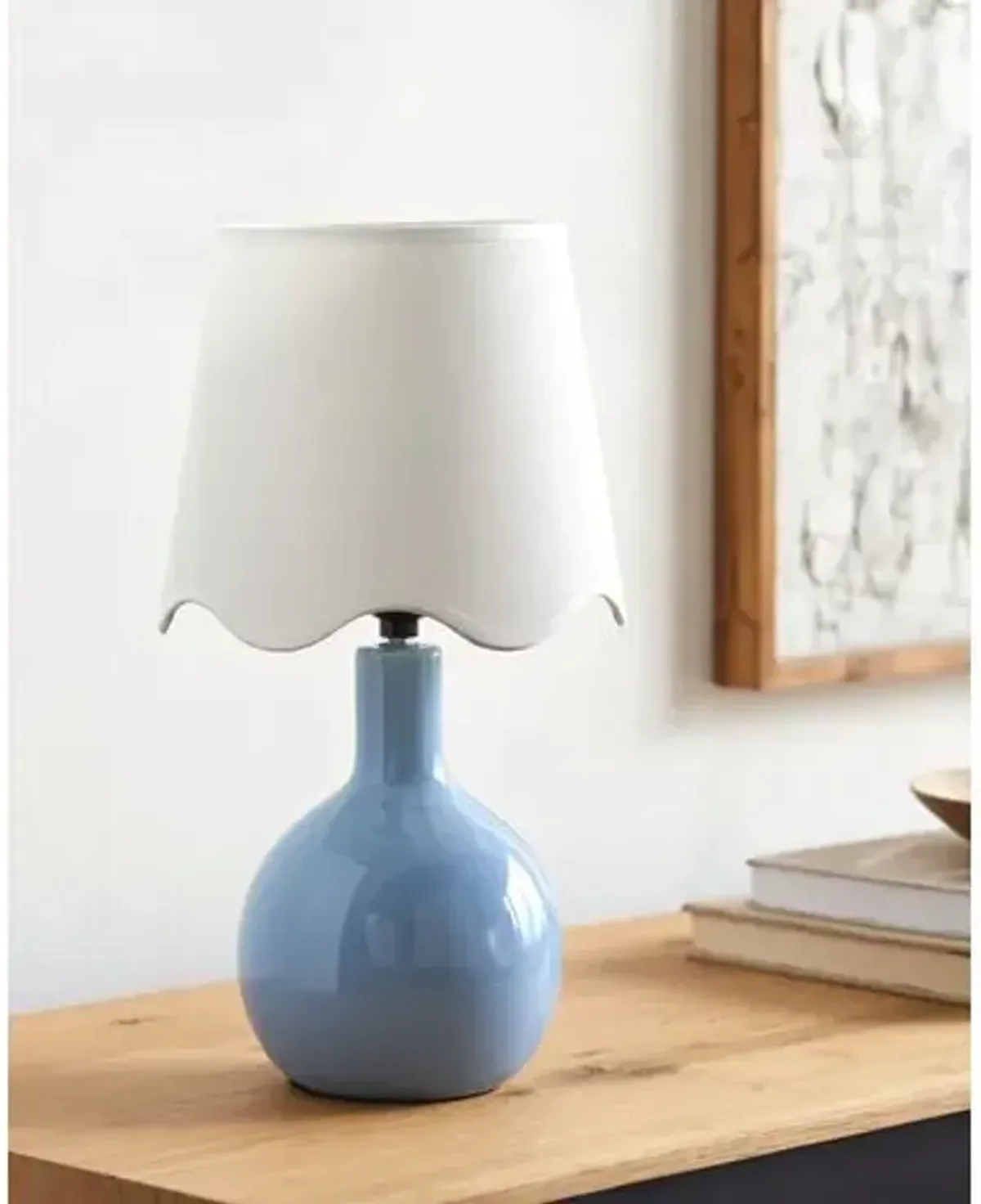 Noa Scallop Shade Table Lamp - Blue