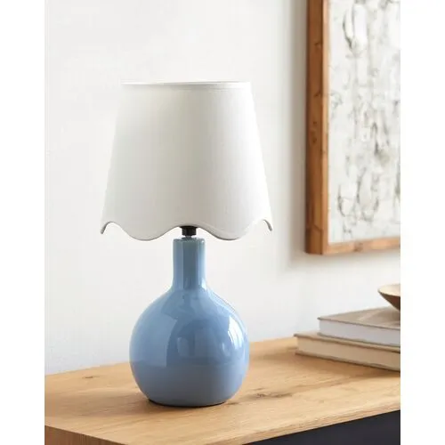 Noa Scallop Shade Table Lamp - Blue