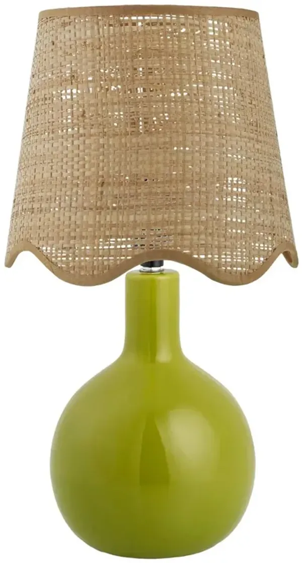Noa Scallop Shade Table Lamp - Green