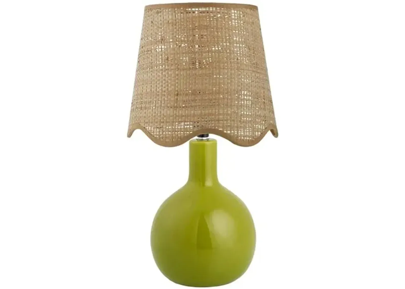 Noa Scallop Shade Table Lamp - Green