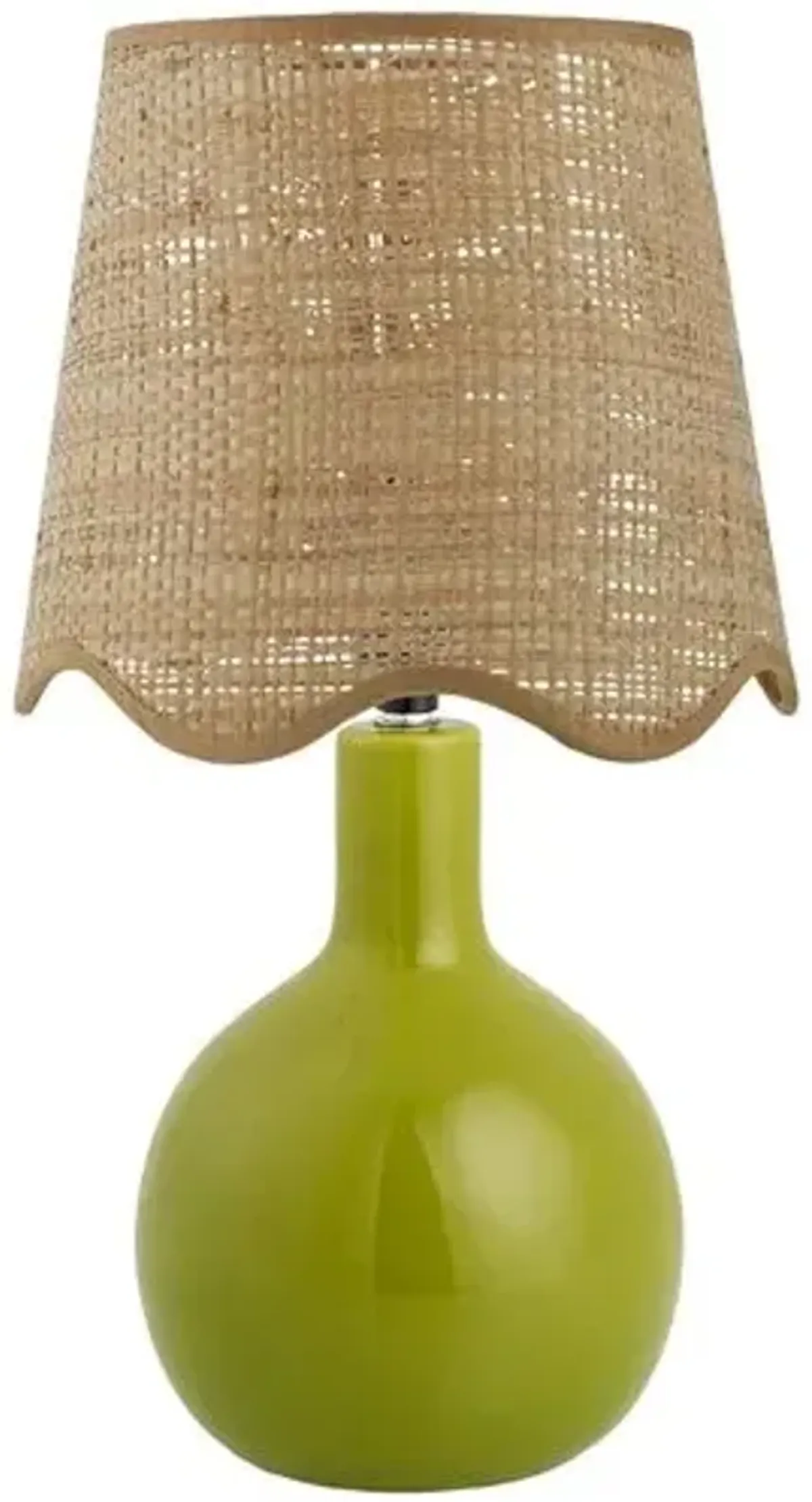 Noa Scallop Shade Table Lamp - Green