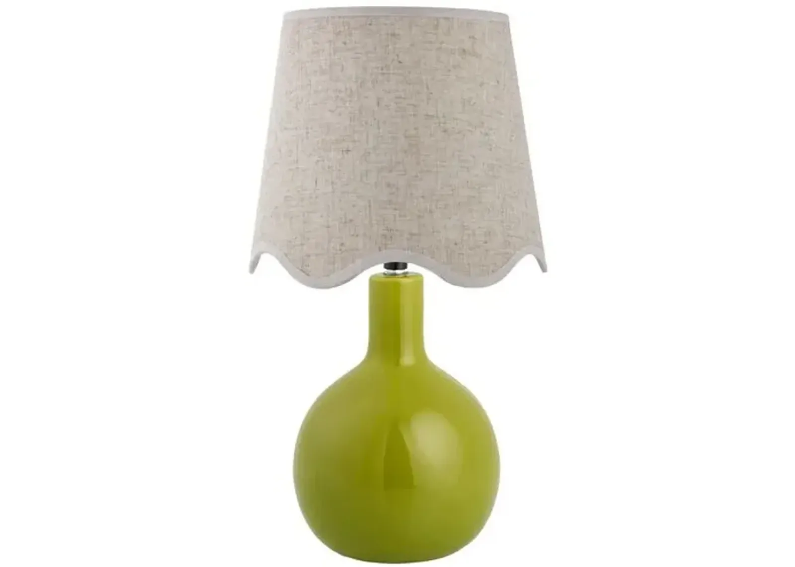 Noa Scallop Shade Table Lamp - Green