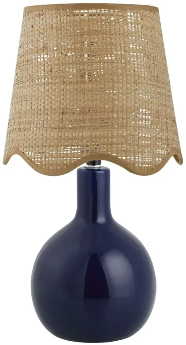 Noa Scallop Shade Table Lamp - Blue