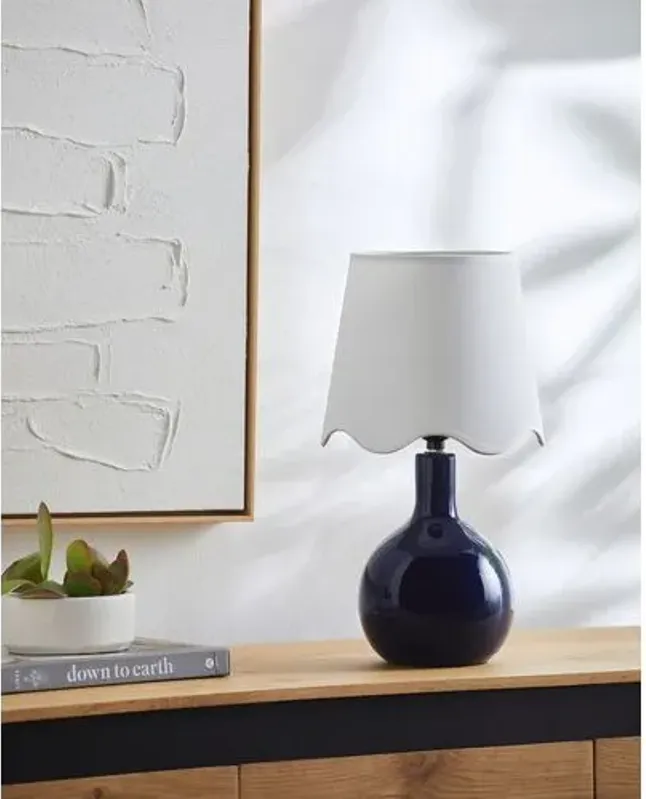 Noa Scallop Shade Table Lamp - Blue