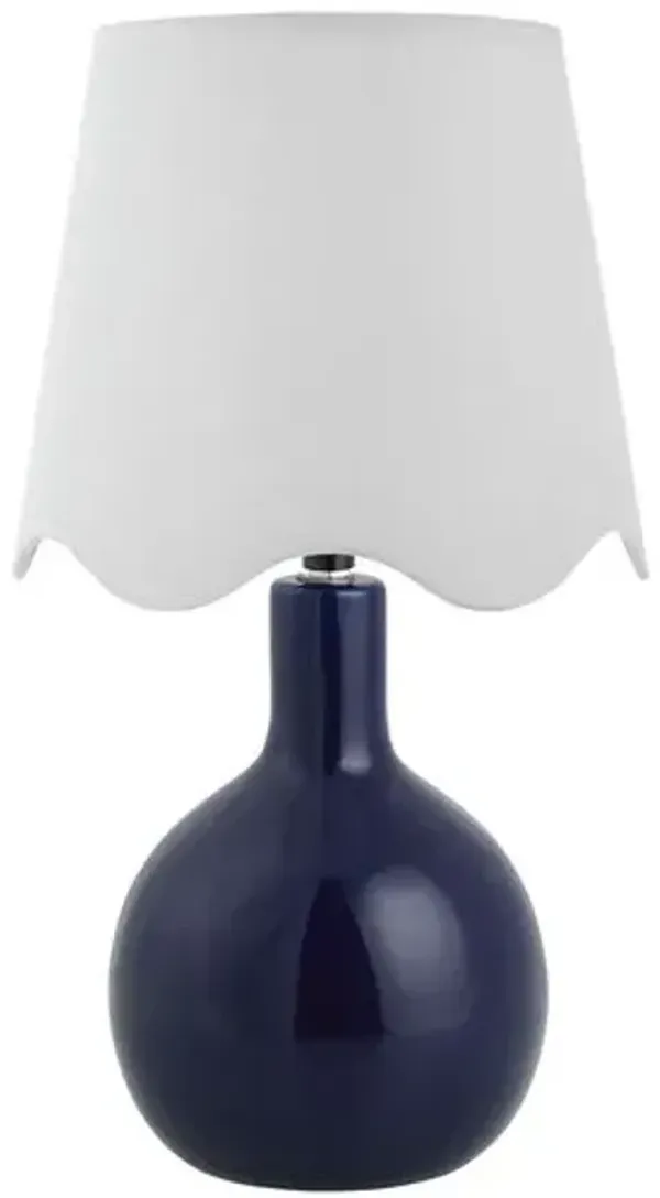Noa Scallop Shade Table Lamp - Blue