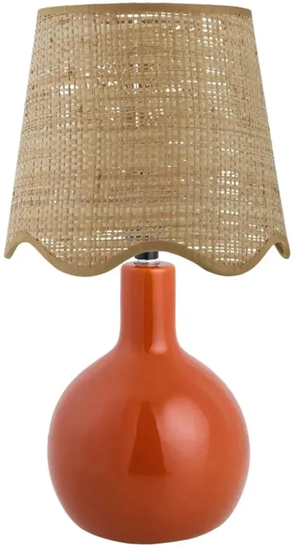 Noa Scallop Shade Table Lamp - Red