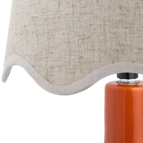 Noa Scallop Shade Table Lamp - Red