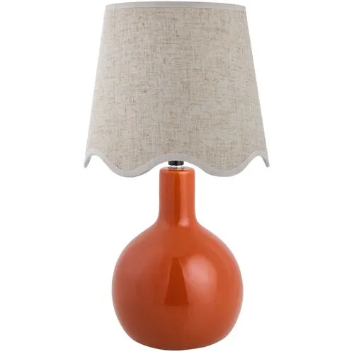 Noa Scallop Shade Table Lamp - Red