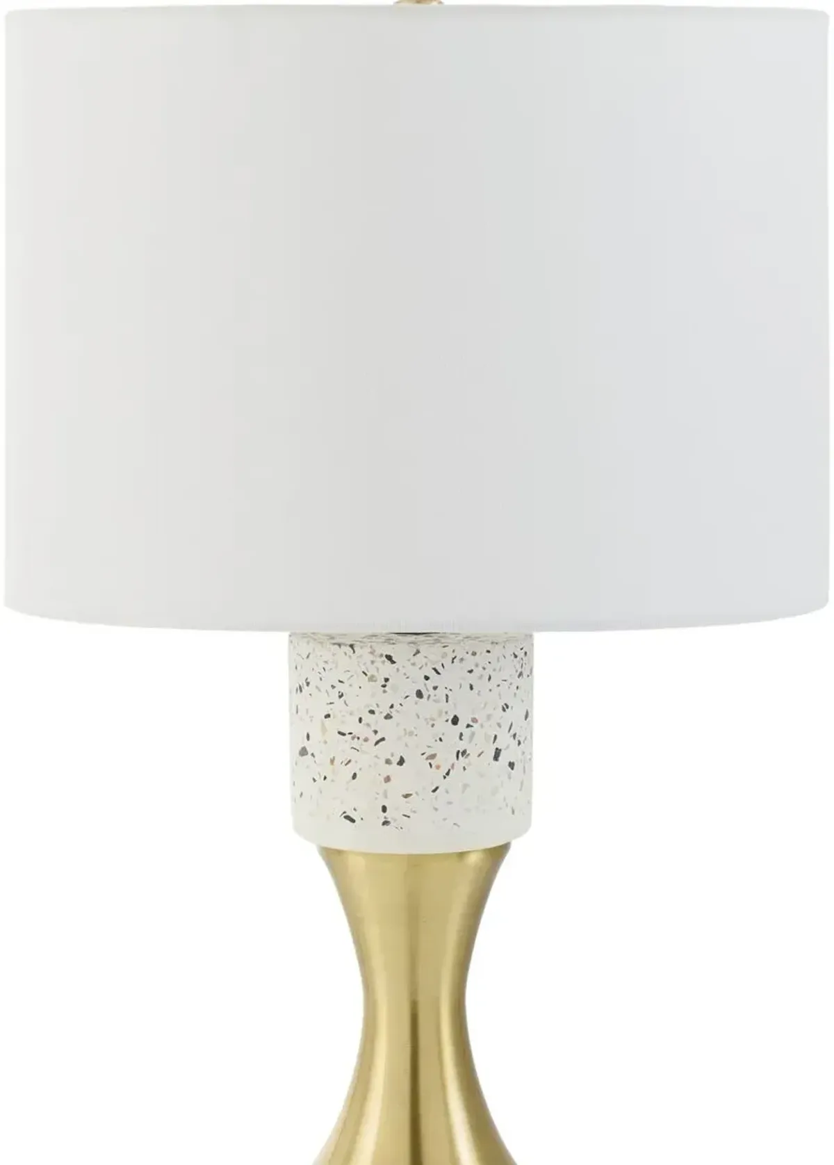 Knox Plated Cement Table Lamp - White/Gold