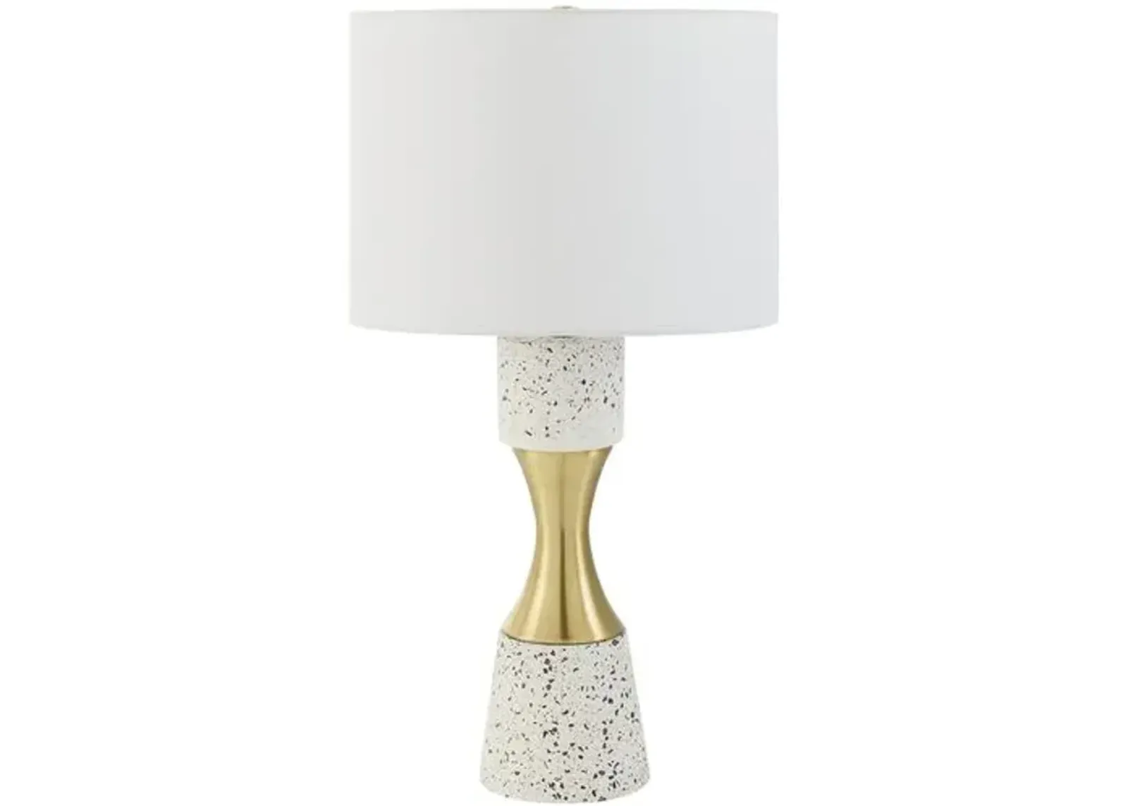 Knox Plated Cement Table Lamp - White/Gold