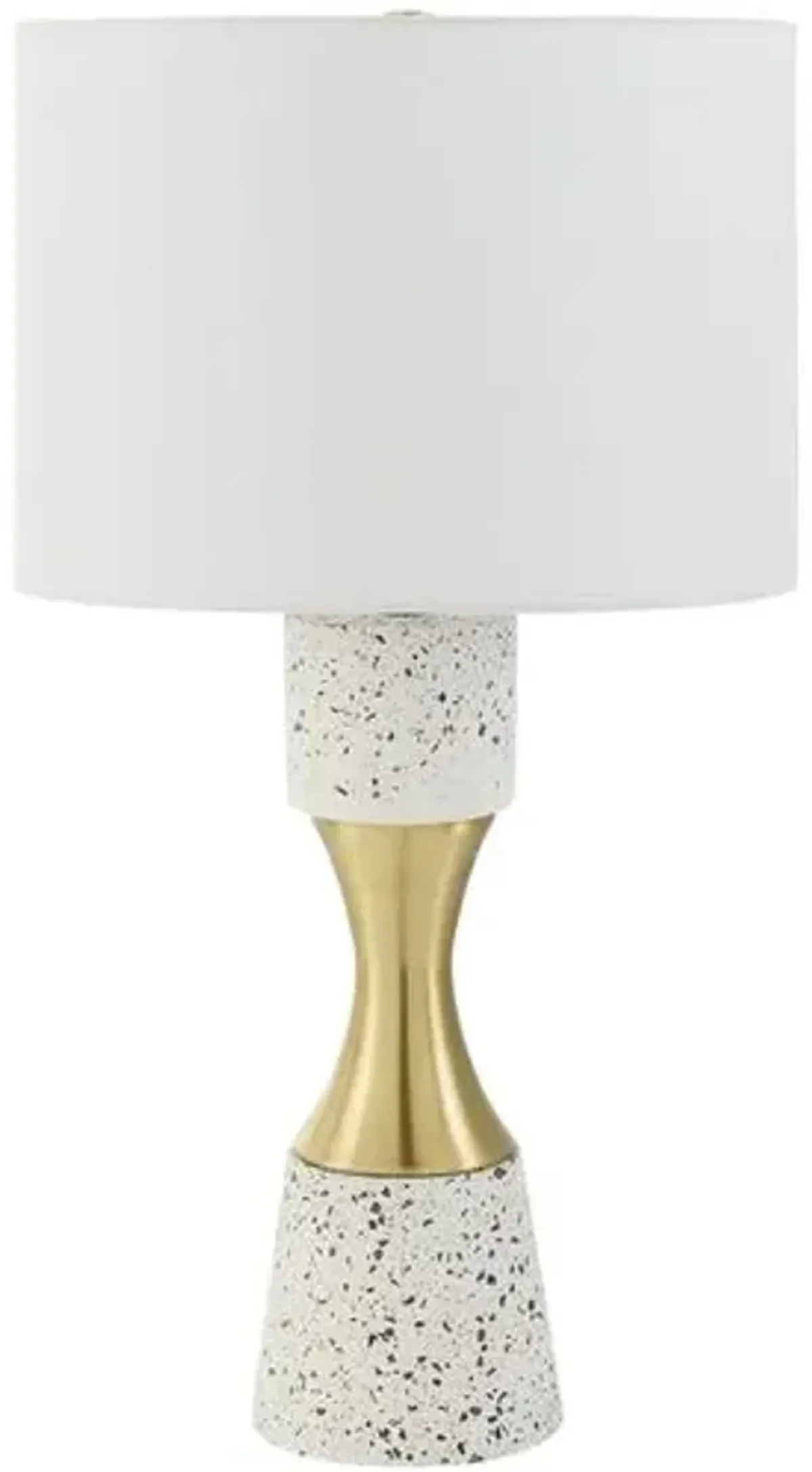 Knox Plated Cement Table Lamp - White/Gold