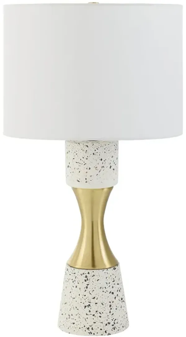 Knox Plated Cement Table Lamp - White/Gold