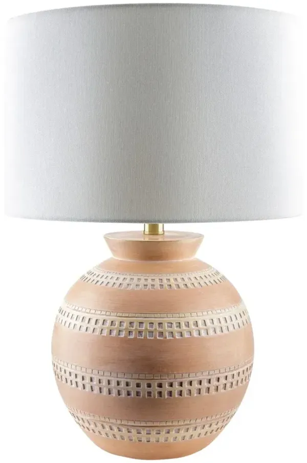 Apollo Painted Resin Table Lamp - Brick - Red