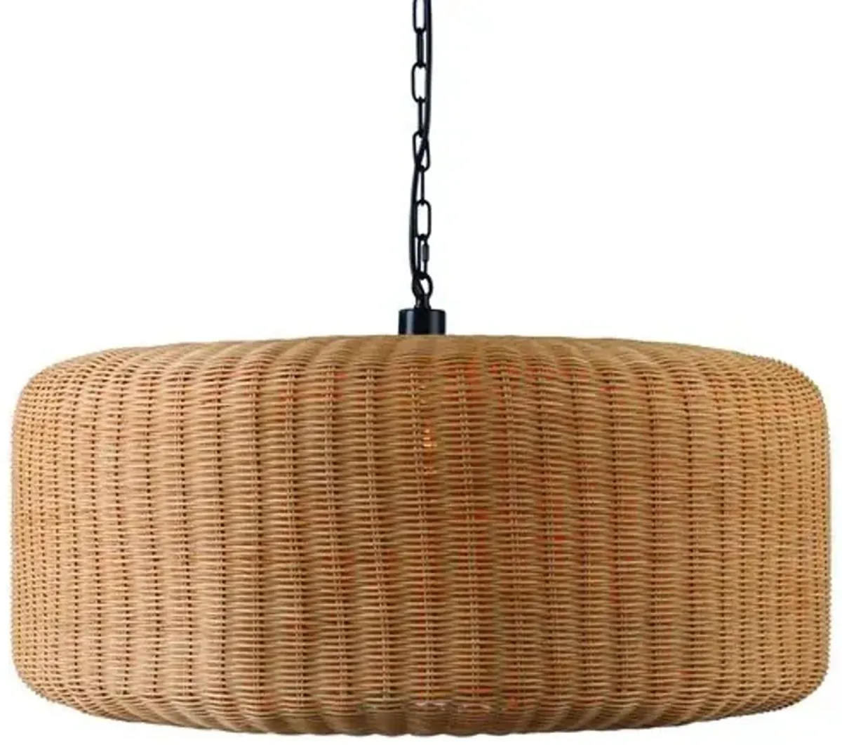 Cora Coastal Pendant - Natural Rattan - Black