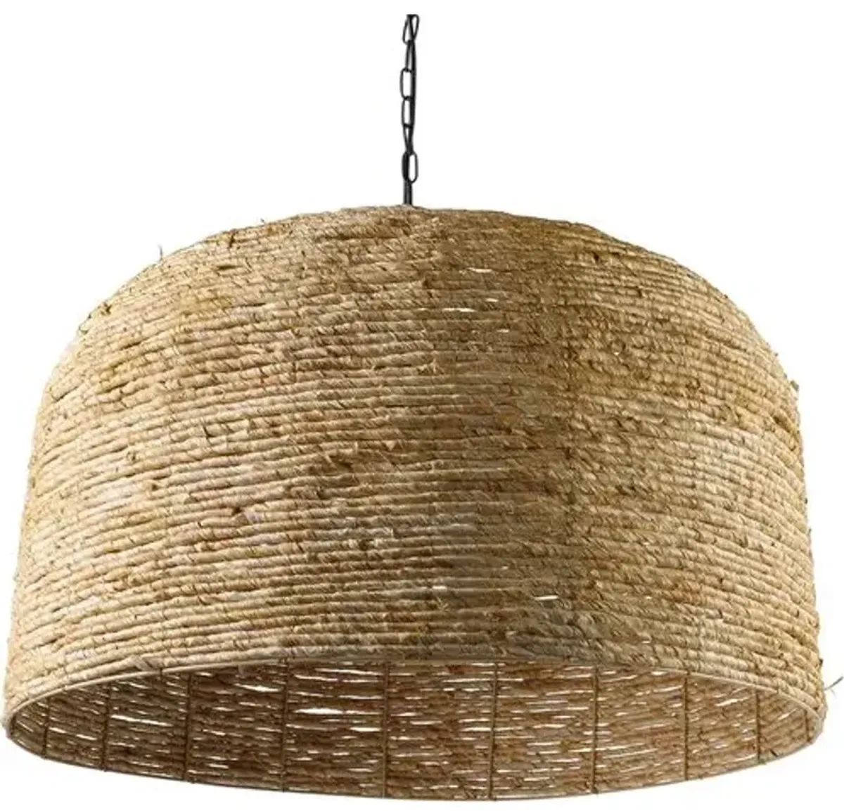 August Rattan Dome Pendant - Natural - Beige