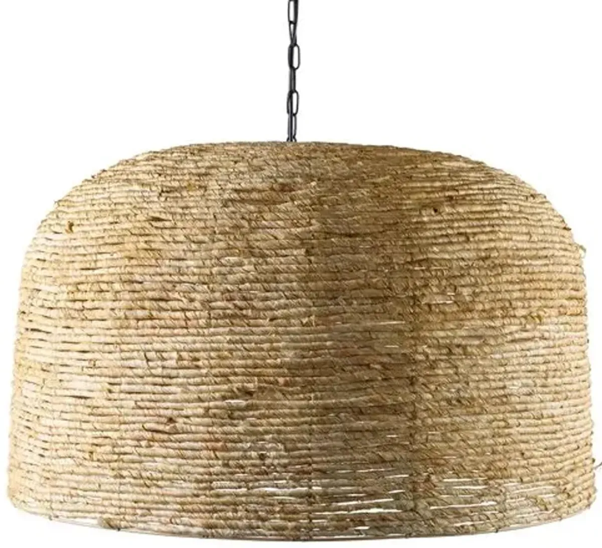 August Rattan Dome Pendant - Natural - Beige