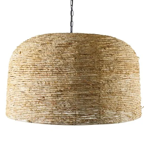 August Rattan Dome Pendant - Natural - Beige