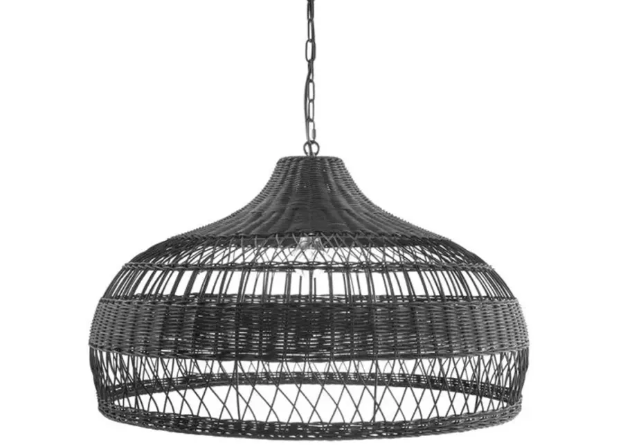 Isla Rattan Pendant - Black