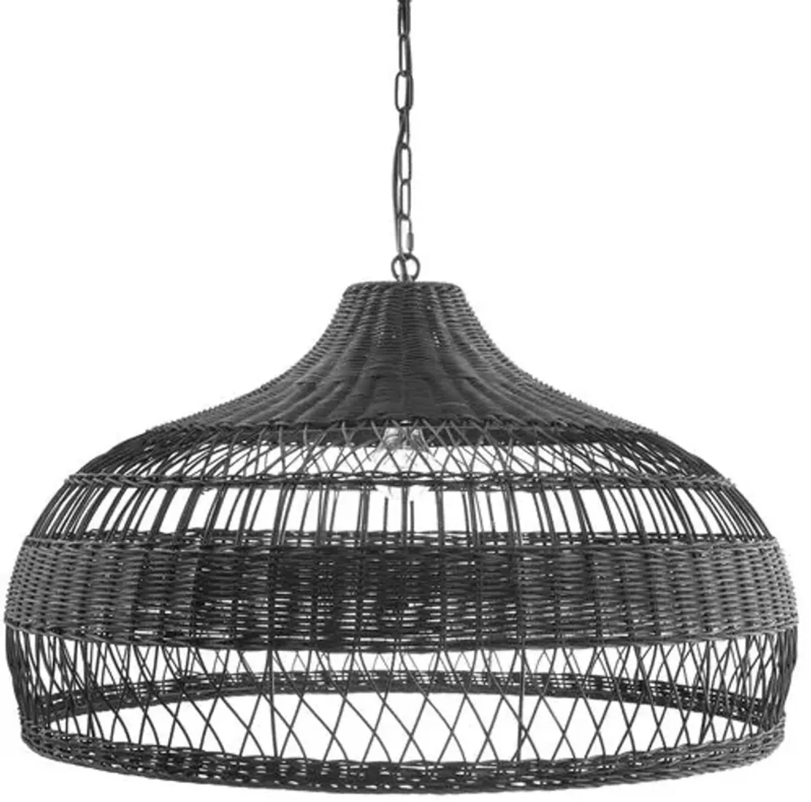 Isla Rattan Pendant - Black