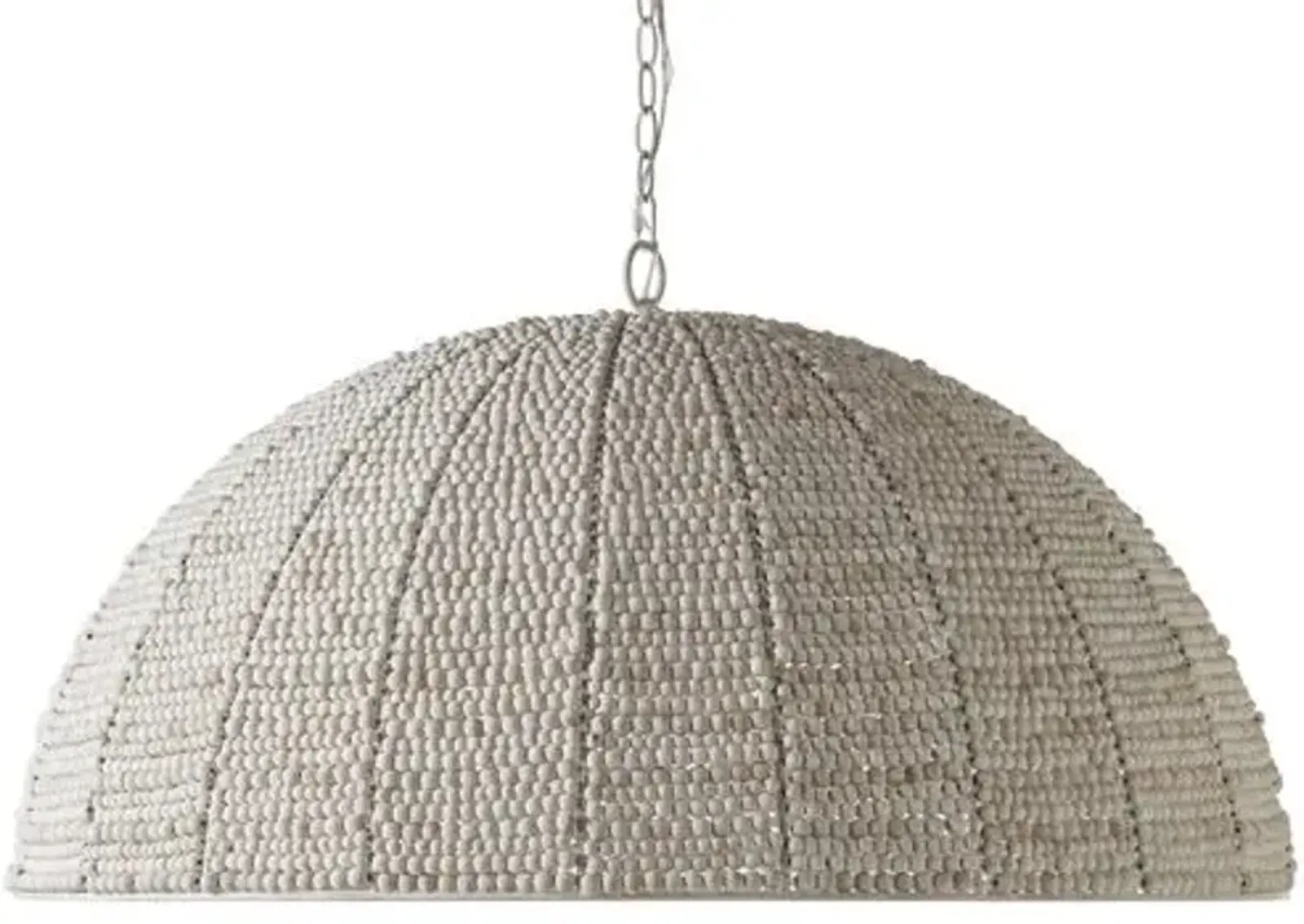 Cordelia Beaded Dome Pendant - Cream - White