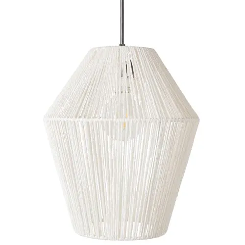 Ariel Natural Paper Pendant - White