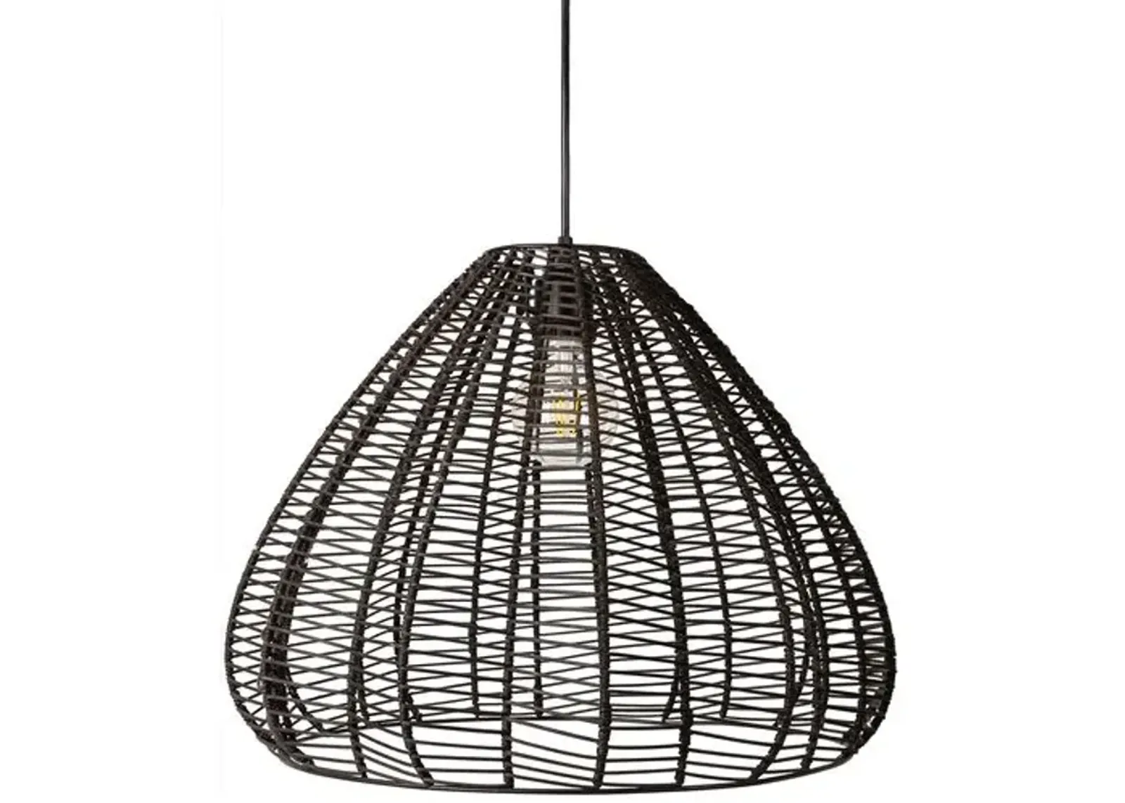 Tulum Rattan Pendant - Black