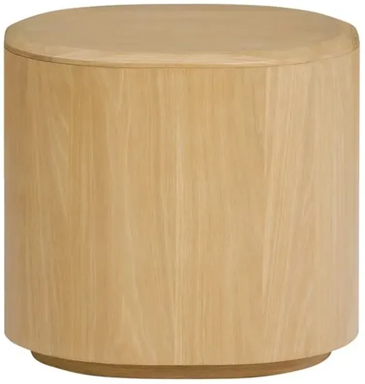 Akio Side Table - Light Natural Oak - Tulsi Home - Brown