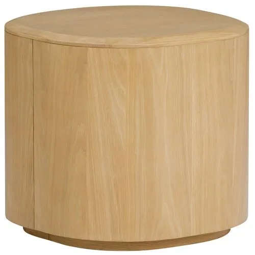 Akio Side Table - Light Natural Oak - Tulsi Home - Brown