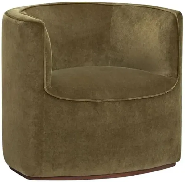 Eniko Velvet Barrel Back Chair - Tulsi Home - Green