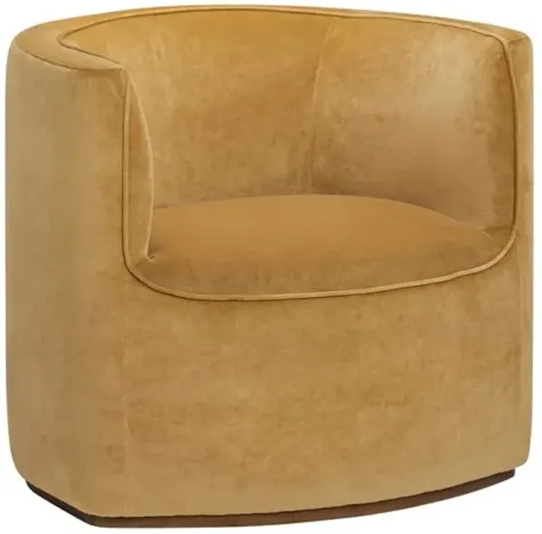 Eniko Velvet Barrel Back Chair - Tulsi Home - Brown